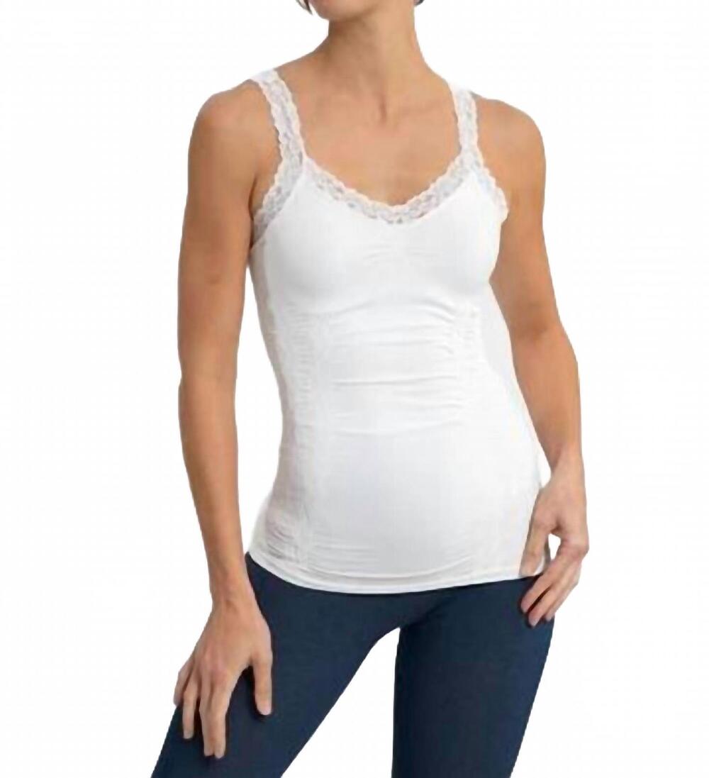 NEW ELIETIAN women's lace corset cami top in white